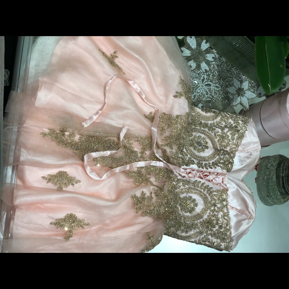 Worn 1 Time - princess baby pink embellished dress - Picture 4 of 7